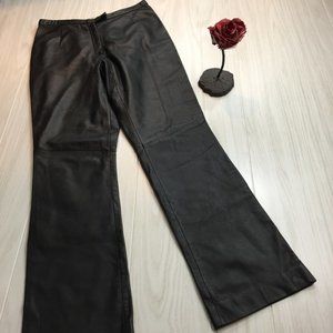 Valerie Stevens Black soft smooth Leather Pants Size 4